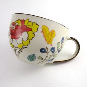 Yokohama Studio Pottery Large Hand Painted Floral Mug